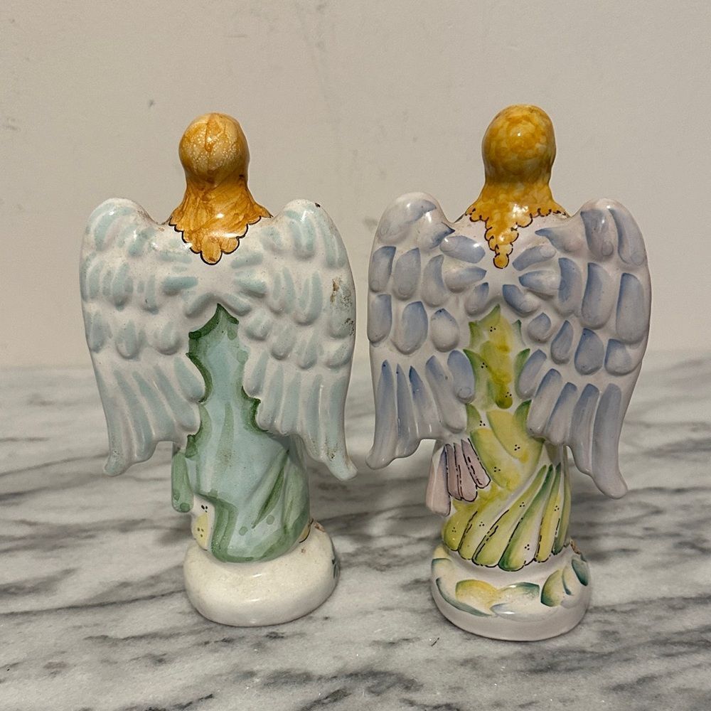 Pair of Hand-Painted Angel Figurines Russian - Picture 2 of 9